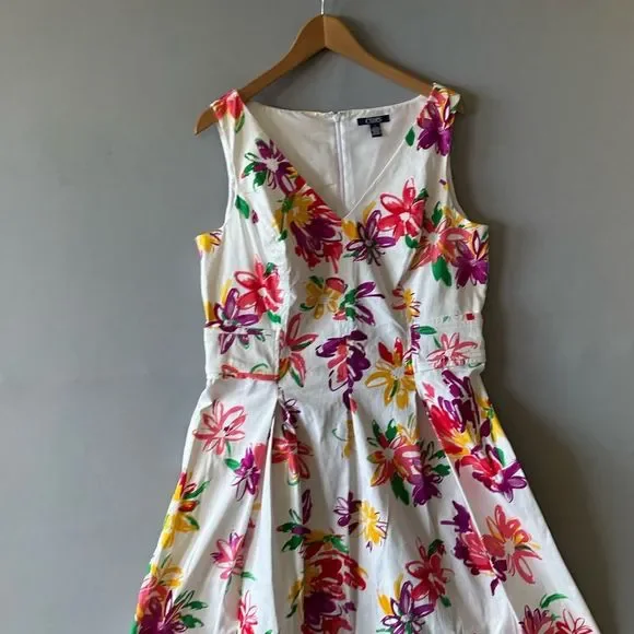 5 for $35 Chaps Floral Dress Women Size 16 - Picture 3 of 6